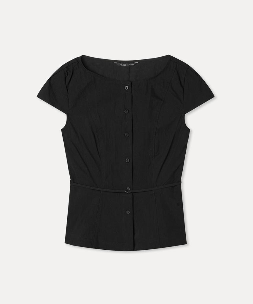 Блузка MIXXO с лодочным вырезом и поясом_Miwbwg511B
