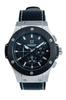 Hyakuichi Chronograph Watch with Silver Black Carbon Fiber and Black Leather Strap [HYAKUICHI 101] No.8L