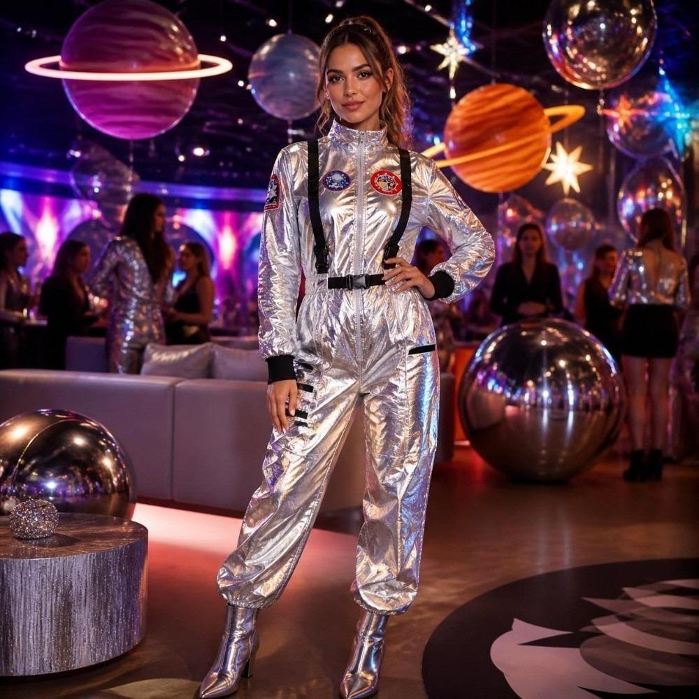 Halloween Spacesuit Jumpsuit Cosplay Costume Performance Spaceman Suit Cosplay Party