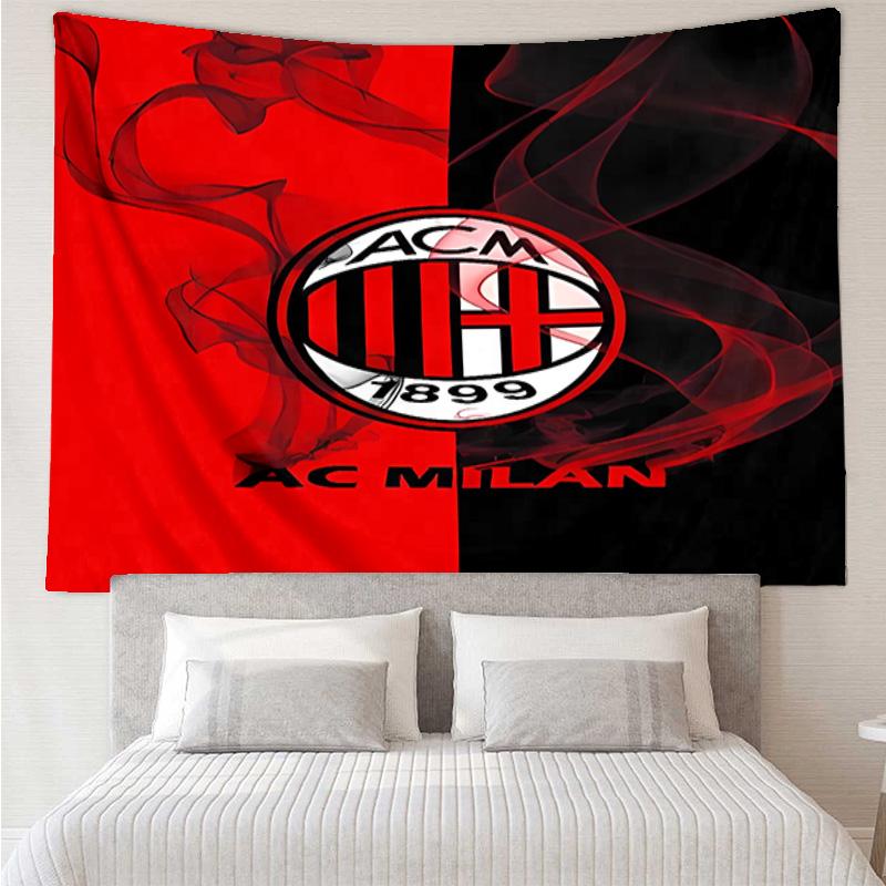 Associazione Calcio Milan Tapestry for Bedroom Aesthetic Classroom Tapestries Wall Hanging for Living Room Dorm Office,Ideal Creative Gift