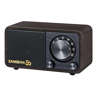 Sangean WR-301 50-летие Широкое FM Bluetooth Деревянный Корпус Динамик Радиоприемник Портативный Размером с Ладонь с AUX-IN и USB Type-C
