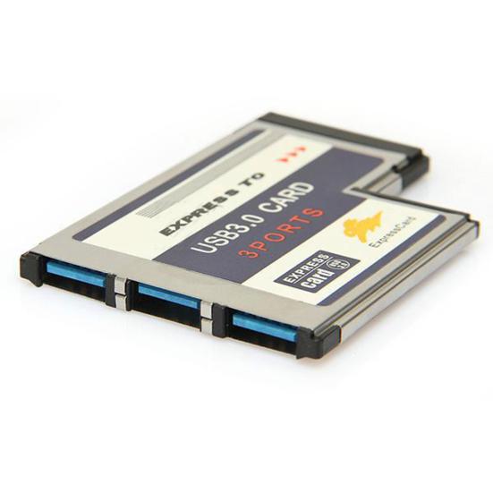 Сверхскоростной адаптер-конвертер Express Card 54 мм на 3 порта USB 3.0 для ПК и ноутбуков