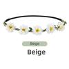 Hand Woven Floral Wreath Crown Adjustable Ribbon Bohemia Garland Headpiece  for Photography Props