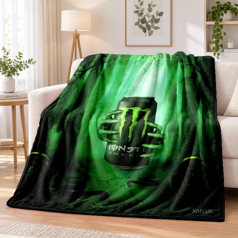 Мягкий теплый уютный фланелевый плед Monster Energy для дивана, кровати, использования в помещении, дома, спальни