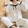 Square Collar Women Pajamas Set Winter Sleepwear Fleece Velvet 2 Piece Pant Home Suit Fluffy Korean Solid Piiama Warm Night Wear