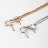 Y2k Thin Belt Silver Metal Waist Chain Sweet Elastic Bow Belt  Trouser Decoration