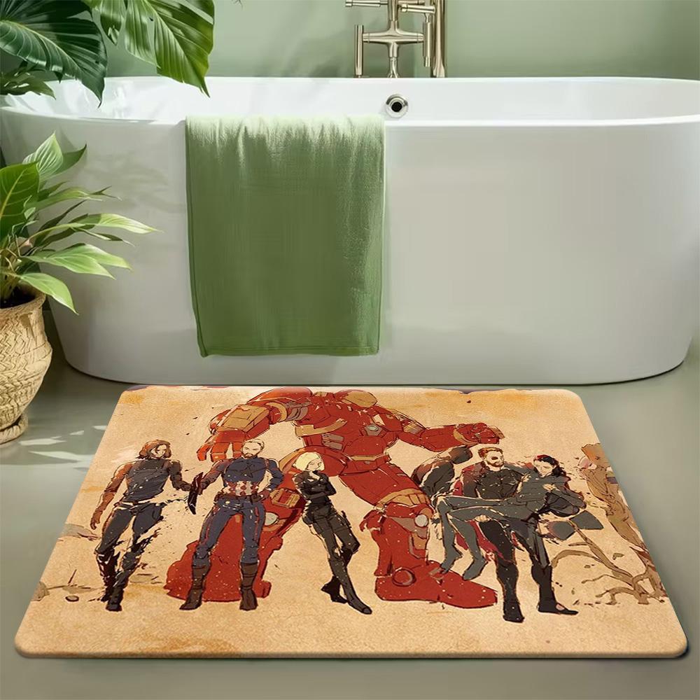 1pc Marvel 2D Flat Printing Hulk Welcome Outdoor Rugs, Living Room Bedroom Carpet, Kitchen Corridor Bathroom Washing Machine W