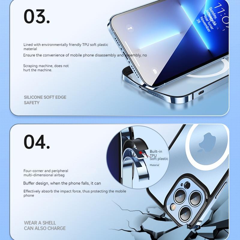 Роскошный чехол для телефона из нержавеющей стали для iPhone 12 13 14 Pro Max, противоударный металлический доспех, жесткий прозрачный чехол из ПК для iPhone 14 Plus, чехол