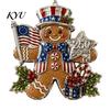 Patriotic Gift for Friends 250th Anniversary Christmas Ornament, Acrylic Hanging Decor Car Rear View Mirror Accessories with Eagle Santa Liberty Bell,