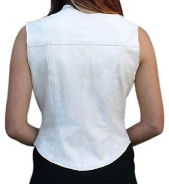 Нарядный жилет из белой овчины, стильный женский кожаный жилет-пальто, зимний жилет