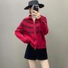 Женский винтажный капюшонный кардиган Fair Isle из кашемира с двойной молнией