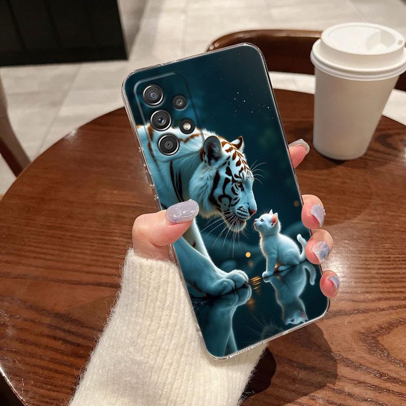 The Wolf Lion Cat Clear Soft Phone Case For Samsung Galaxy A56 A57 A37 A55 A54 A36 A35 A26 A25 A16 A17 A07 A52 A34 A73 A53 Cover