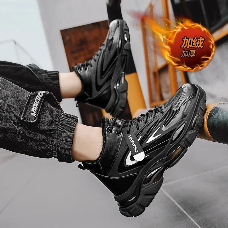 Повседневные кроссовки, мокасины, спортивная и досуговая обувь, повседневные ботинки с хлопковой подкладкой, мягкие и удобные мужские кроссовки, мода