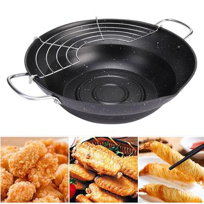 Глубокая жарочная кастрюля с антипригарным покрытием, подогреватель масла и стойка для сита для масла, плита для картофеля фри для кипячения