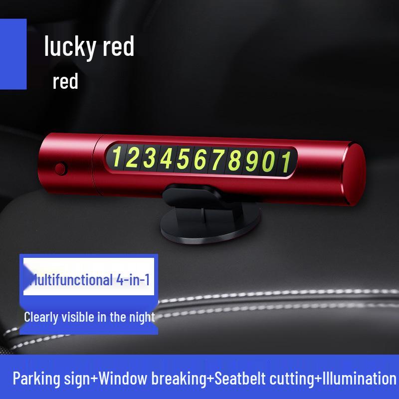 Многофункциональный автомобильный аварийный молоток и стеклобой с табличкой для номера парковки