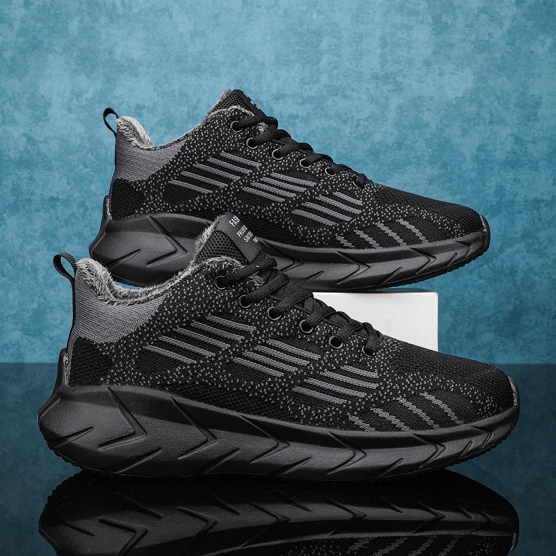 Зимние мужские кроссовки большого размера, модные, плюшевые, теплые, с подкладкой, мужские кроссовки для активного отдыха, супер легкие, мягкие, удобные