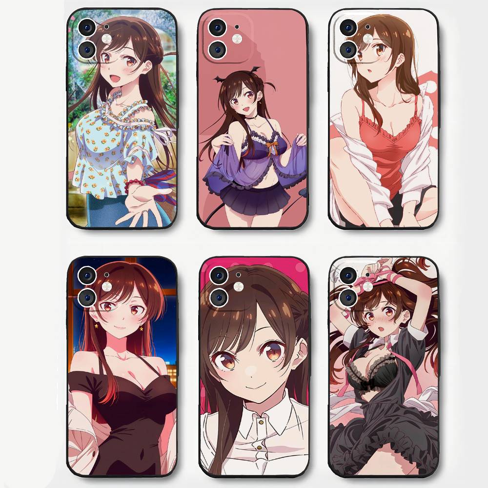 Чехол для телефона Mizuhara Chizuru из аниме «Девушка напрокат» для iPhone 17 Air 16 15 14 13 Pro Max 11 12 Черный силиконовый чехол
