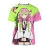 Летняя аниме «Убийца демонов» Kimetsu no Yaiba Kamado Nezuko Kochou Shinobu Косплэй модная футболка с 3D принтом с коротким рукавом