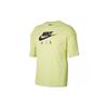 Air Logo Print Loose Knit Sports Short Sleeve T-Shirt Women Tops Lime-Green DB3841-352