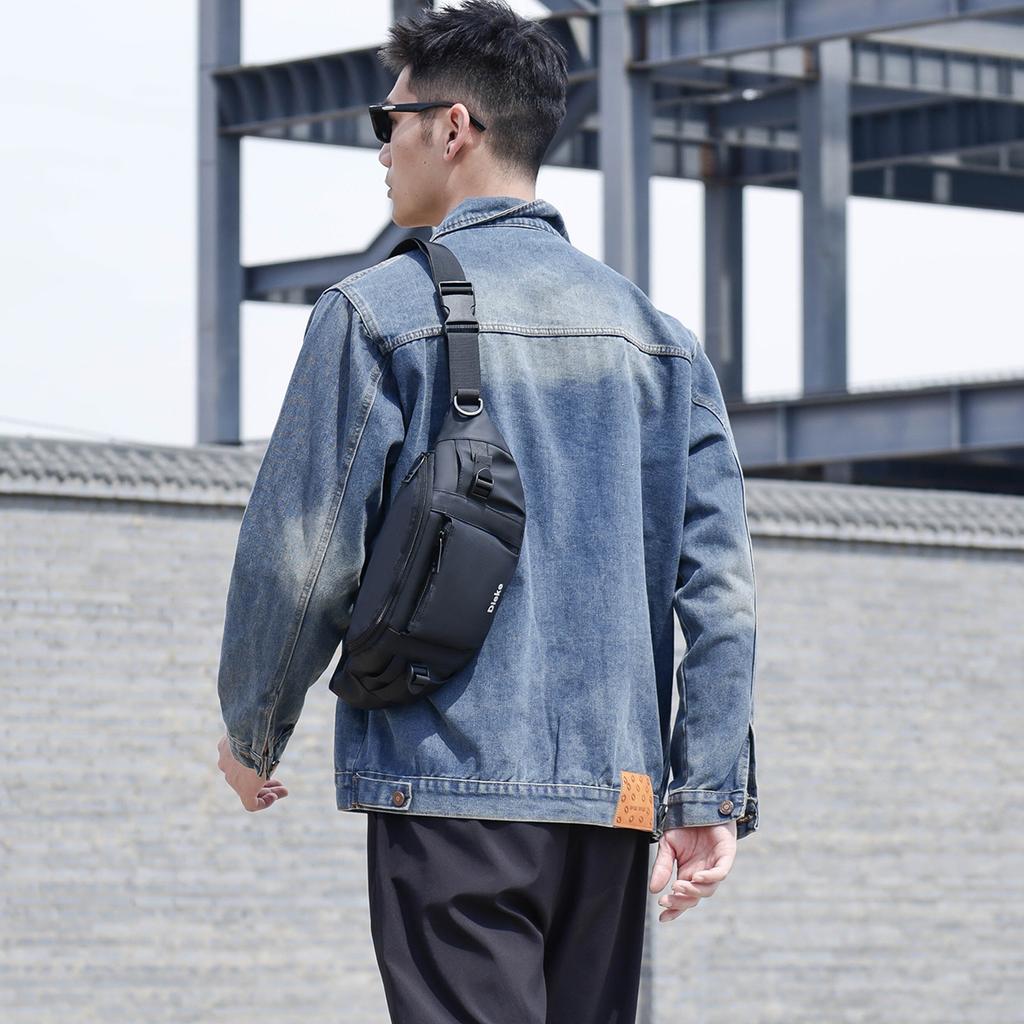 Мужская поясная сумка большой вместимости многослойная спортивная нагрудная сумка уличная водоотталкивающая сумка через плечо