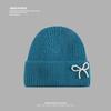 Pearl Bow Autumn and Winter Warm Woolen Hat for Women Korean Knitted Hat Showing Face Small Versatile Couple Pullover Cold Hat