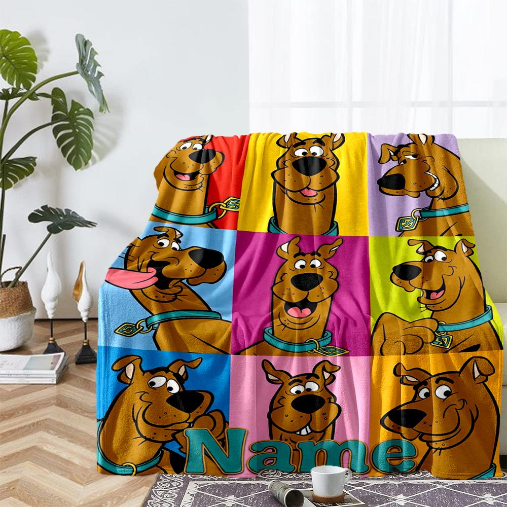 Custom Name Scooby-Doo Theme Printed Blanket - Perfect for Couch, Bed, Travel & Outdoor Use | Machine Washable, Cozy & Durable.