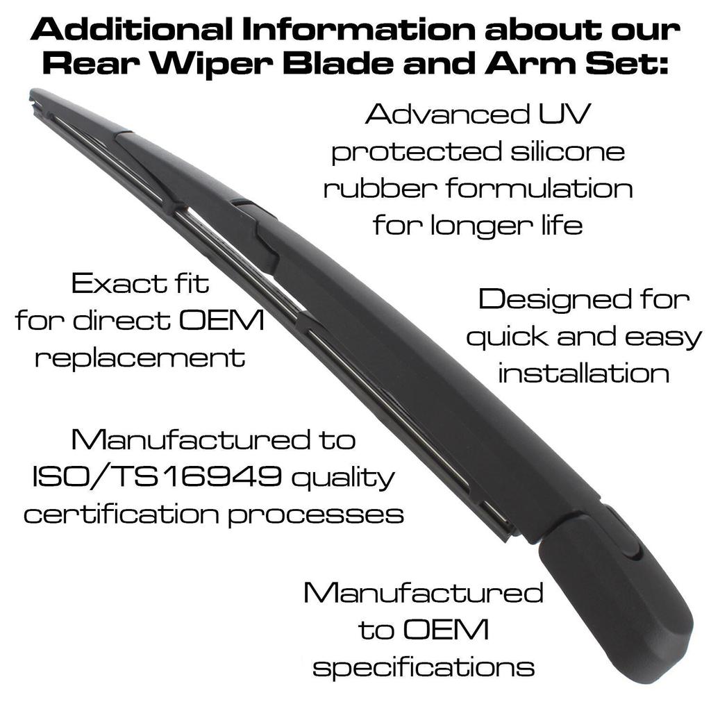 Комплект рычагов и щеток заднего стеклоочистителя 25 см 10 дюймов для Suzuki Alto 2009-2015 гг.