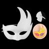 DIY White Masque Craft Kit Unpainted Fox Cat Crown Paper Masque Halloween Party Cosplay Prop for Masquerade