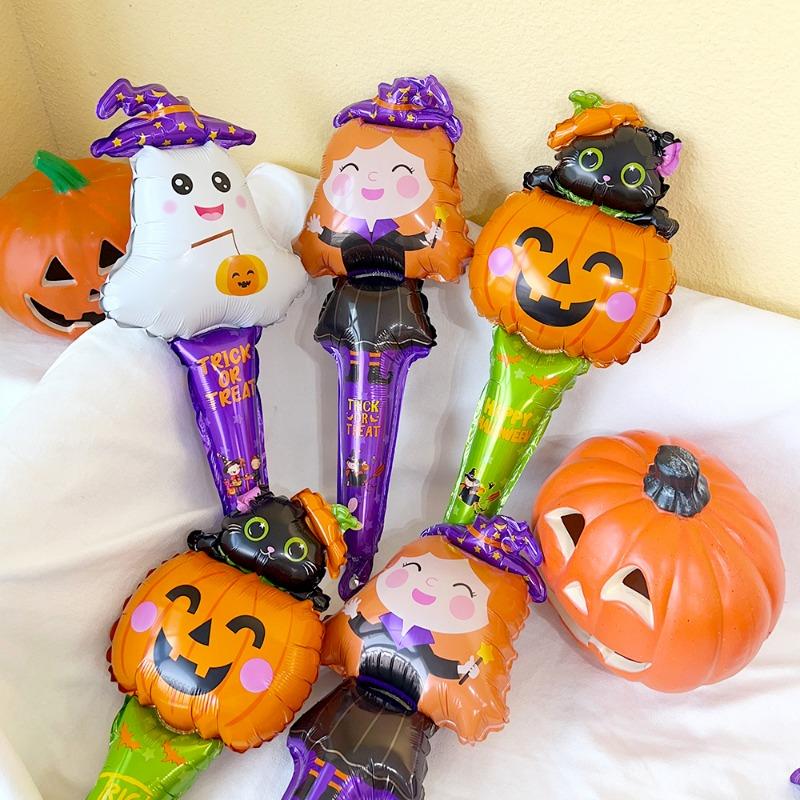 10 шт. смешанных надувных воздушных шаров на Хэллоуин, палочки для ведьм, тыкв, кошек, привидений, шариков, украшений для вечеринки на Хэллоуин