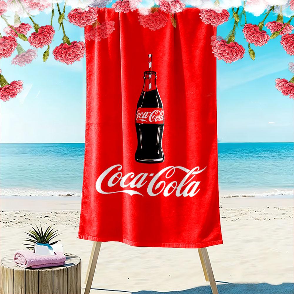 Coca-Cola Bottle Print Towel Beach Towel Quick-drying for Travel Outdoor Sports Jogging Beach and Swimming