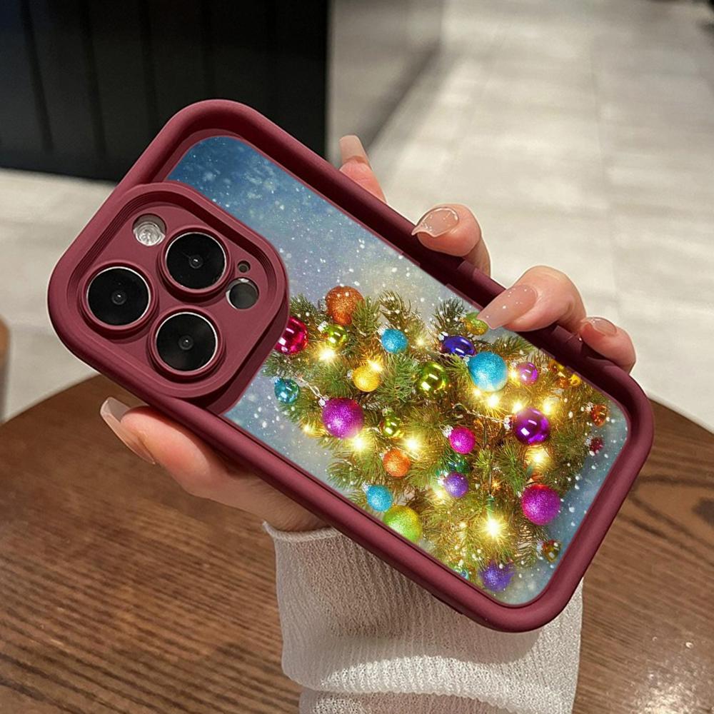 Чехлы для телефонов Ae114 Merry Christmas с изображением рождественской елки для iPhone 16 14 13 11 Pro Max 15 7 8 6s Plus 12 mini XR XS Max Angel Eye Ladder Protective Cover