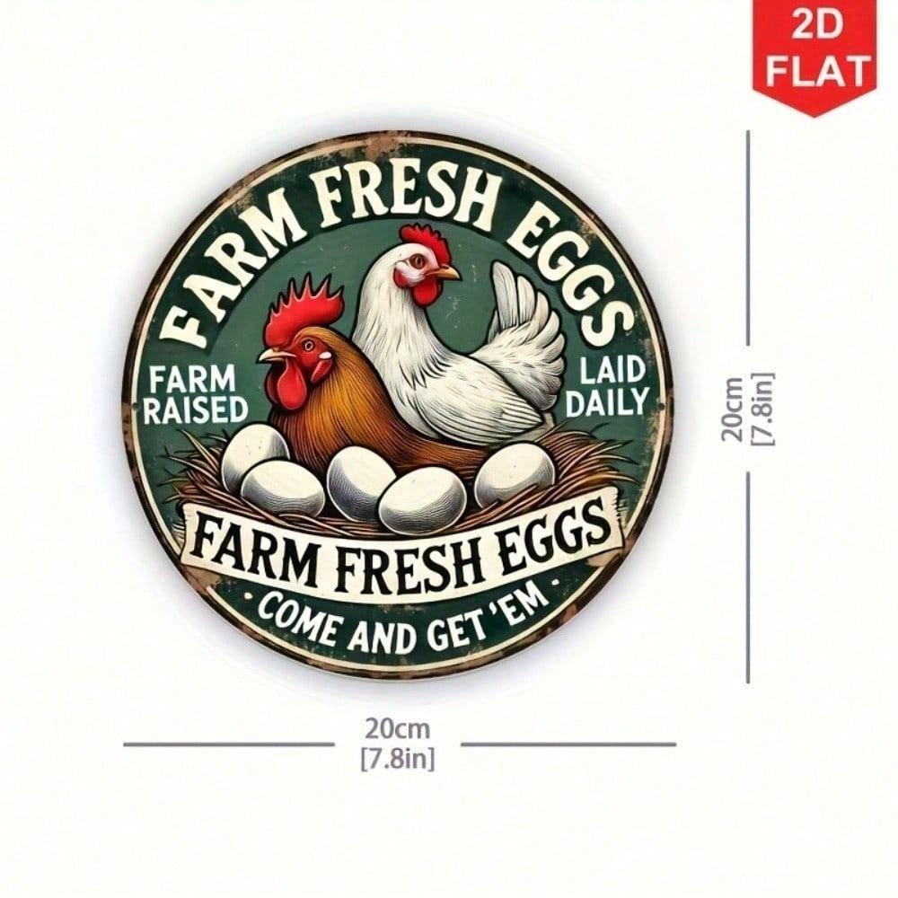 Винтажная металлическая табличка Ekul Farm Fresh Eggs Ретро Металлическое настенное украшение для кухни Бара