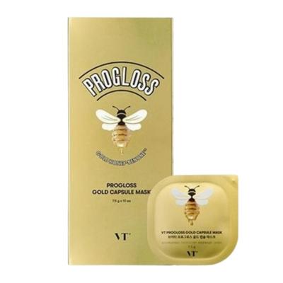 VT Progloss Gold Capsule Mask 7.5 г x 10 шт. – Питательная смываемая маска для сияющей, обновленной кожи с медовым сиянием, золотом и прополисом
