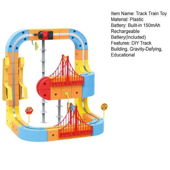 66/84Pcs/Set Magnetic Train Track Set DIY Race Car Cube Rail Building Kit Toddlers Boys Girls Gravity-Defying