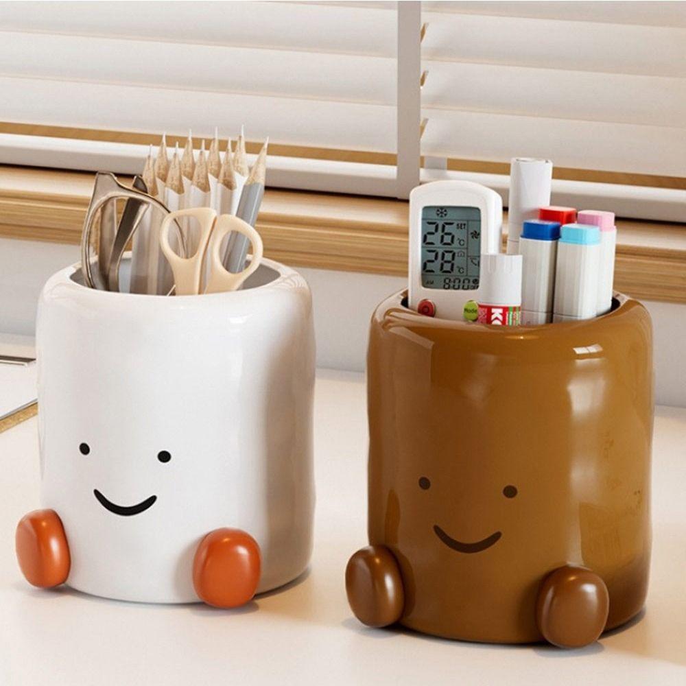 Cartoon Desktop Pen Holder Large Capacity Remote Control Storage Box for Students Gift