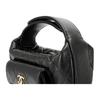 Chanel 23b Diamond Pattern Hula Hoop Gold Buckle Strapless Crescent Bag Handbag Grainy Lychee Leather And Caviar Leather Handbag Mini Female Black