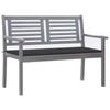 Day and Night - Day and Night 2-seater Garden Bench In Gray Eucalyptus Wood and 120 Cm Cushion