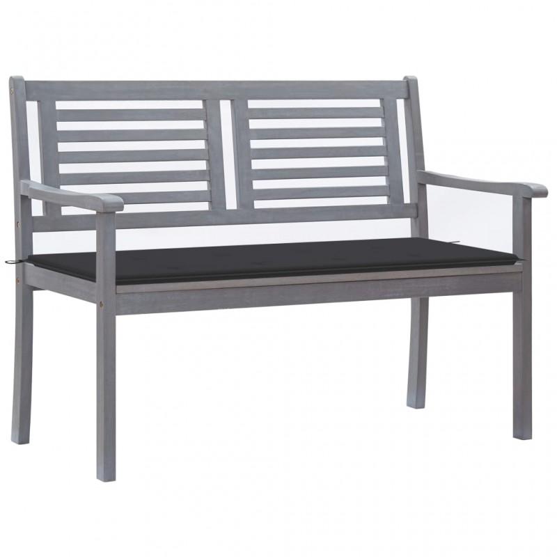 Day and Night - Day and Night 2-seater Garden Bench In Gray Eucalyptus Wood and 120 Cm Cushion