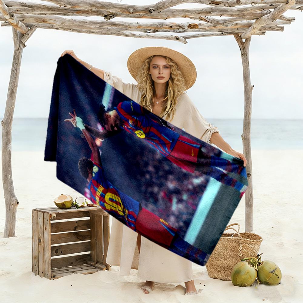 Lamine Yamal Barcelona Players Celebration Beach Towel Soft Durable Quick-Dry Comfortable Lightweight