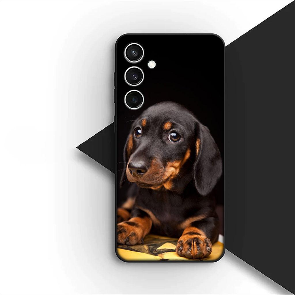 Чехол для телефона для Motorola Moto G86 G57 E14 E15 G14 G34 G35 G84 G24 A54 G15 Power E22 Корпус Мягкий чехол Обои Такса Собака