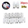 30PCS CH2 Spring Quick Wire Connectors 2P Cable Clamps Terminal Block LED Strip Light Replace Electrical Tapes Cable Clamp Tools