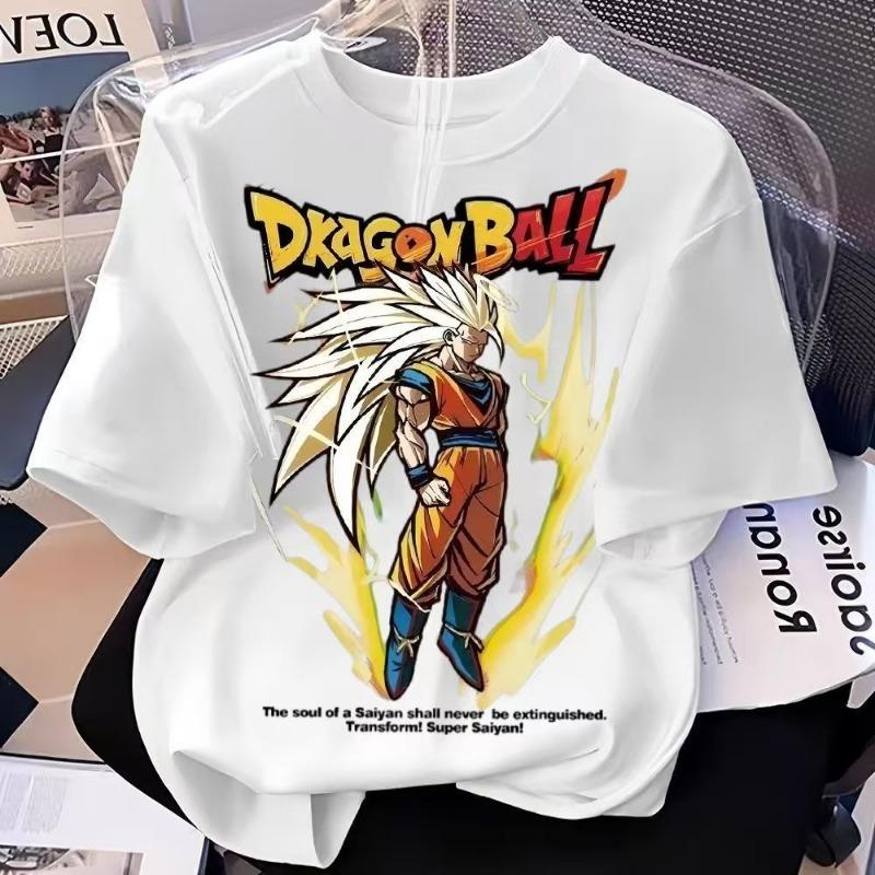 2026 Dragon Ball Z Super 3 Goku Printed Boys' Crew Neck Short‑sleeve Loose Summer Pure Cotton Trendy Anime T‑shirt