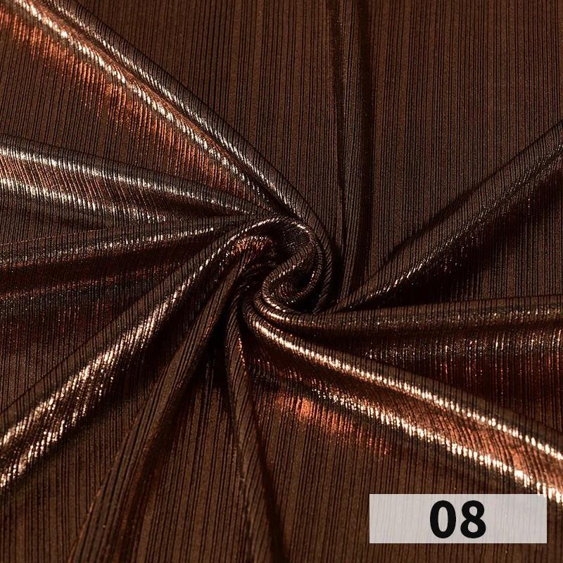 1x1.45 Meter Metallic Gliter Soft Fabric Shiny Gold Silver Fashion High Stretch Bright Silky Cloth for Diy Sewing Dress Fabrics