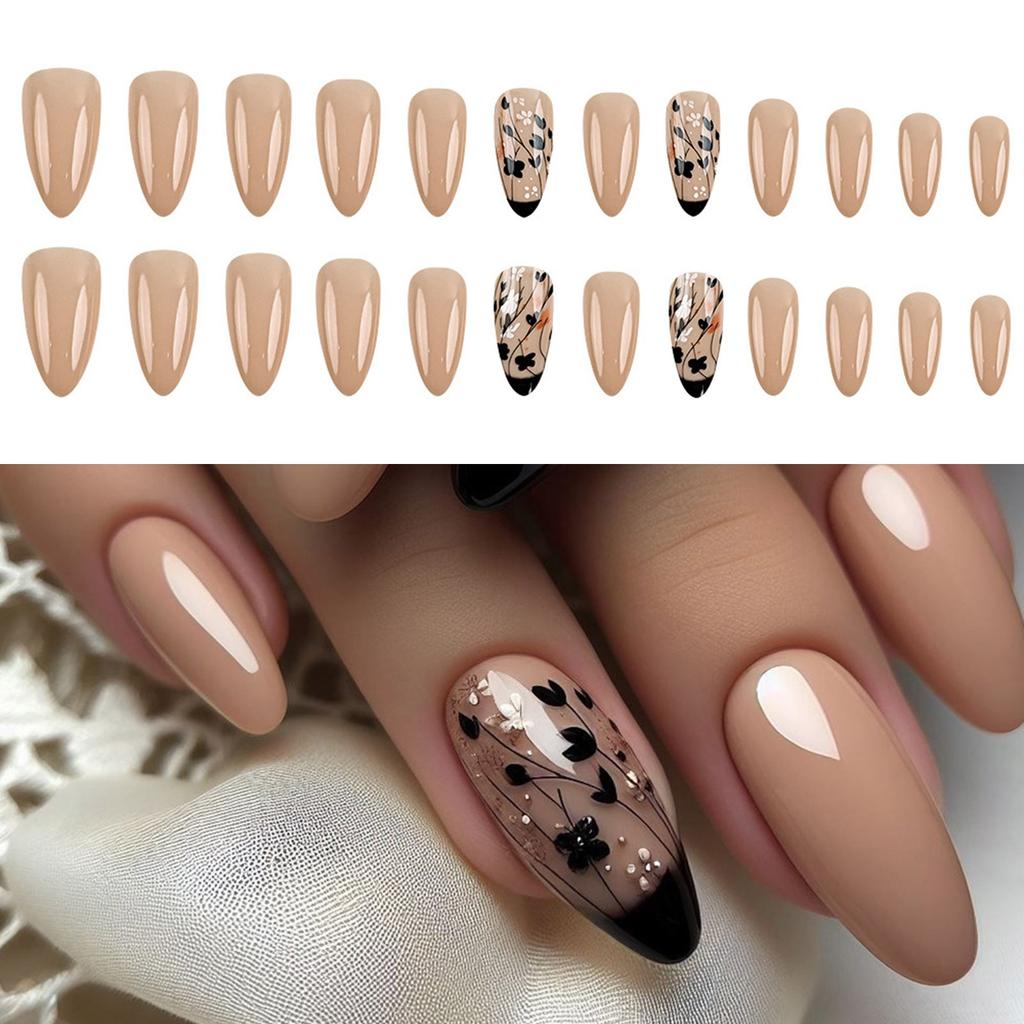 Миндальный пресс на ноготь глянцевая накладная палочка для ногтей в 12 размерах 24 шт. французские ногти советы для самостоятельного украшения ногтей