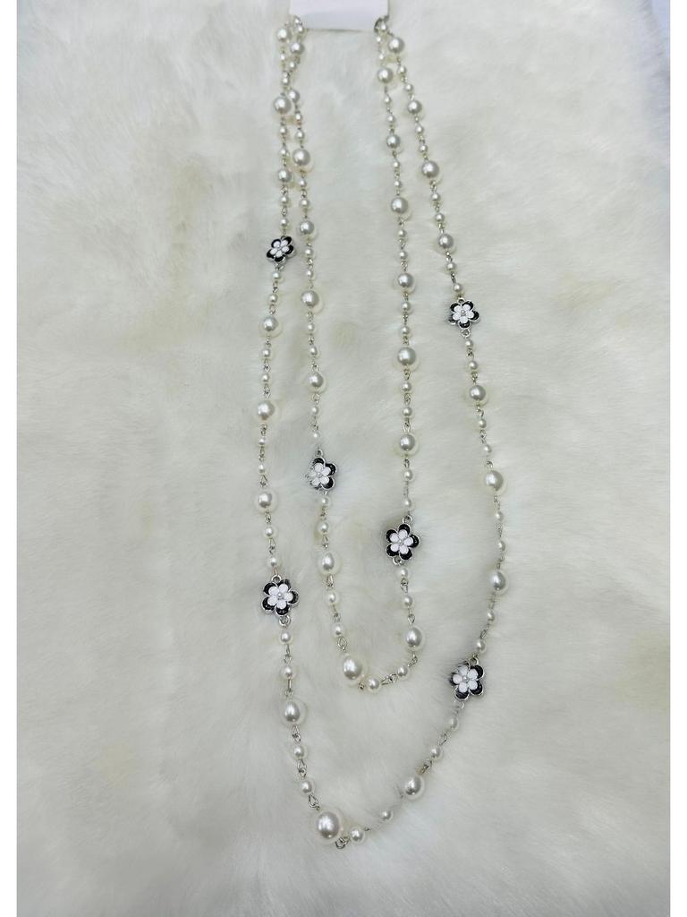 Корейское жемчужное ожерелье: Роскошная длинная цепочка для свитера для осени/зимы