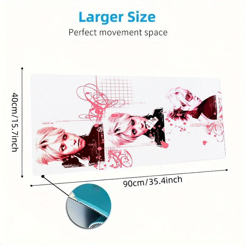 X JAPAN hide Mouse Pad, Large Gaming Desk Mat, Non-slip XXL Mousepad for Laptop & Tablet, Mini PC Playmat with Stitched Edges