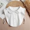 Fashion  Front Tie White Fake Collar for Women Stand Detachable Collar Fake Girls Vintage Lace Ladies False Blouse Collar