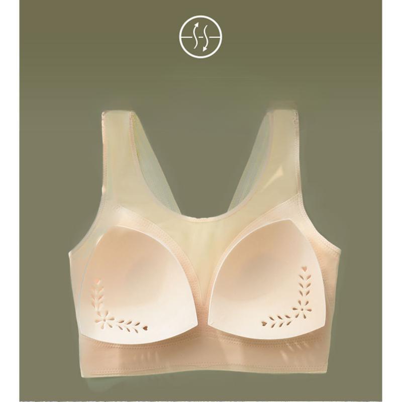 Sexy Summer Ultra-thin Non-marking Sports Plus Size Underwear Female Large Breasts Show Small Full Cup Without Steel Ring Undershirt Type Back Bra