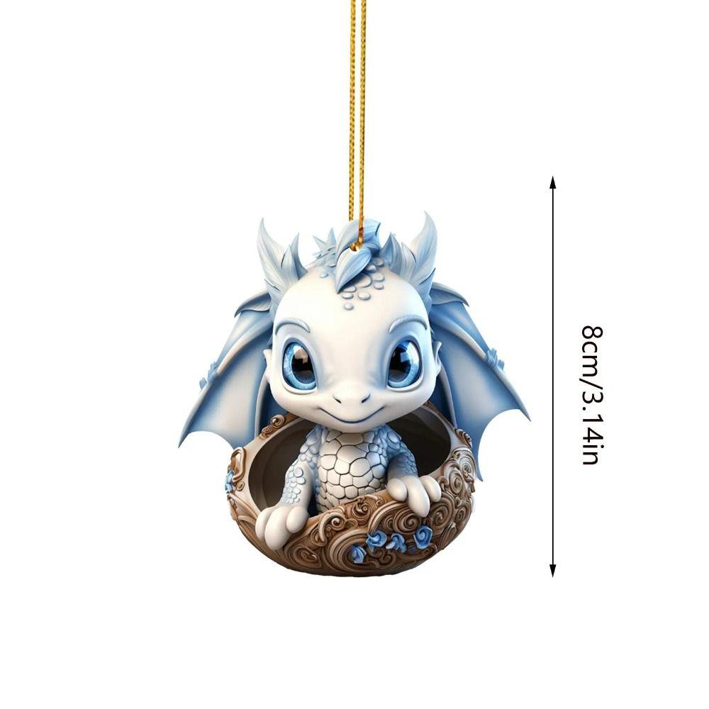 Acrylic Dragon Christmas Tree Ornaments Blue Dragon Egg Car Pendant  Festival