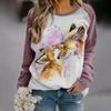 Trendy Casual Women's Tops 3d Fox Printed Round Neck Long Sleeve Shirts & Blouses Autumn & Winter Sweatshirts Female Clothes